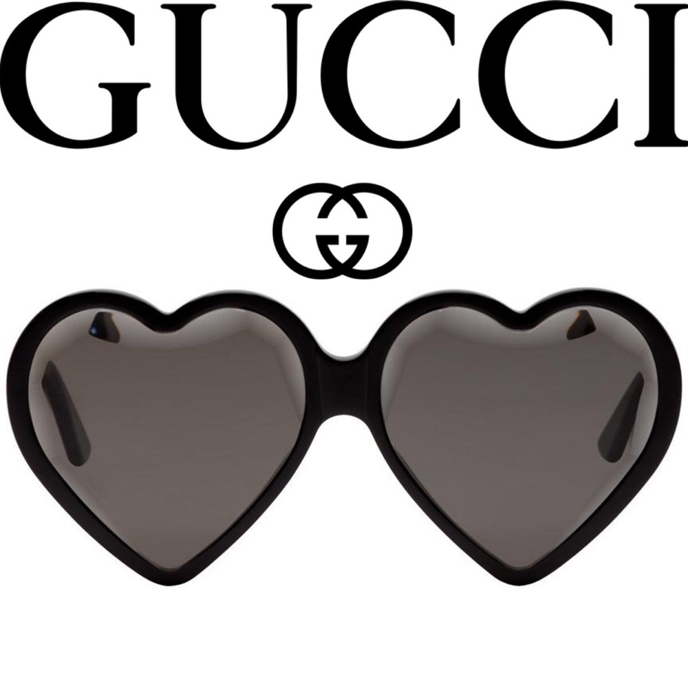 Gucci Black Heart-Shaped Sunglasses